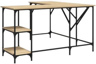 vidaXL Schreibtisch Sonoma-Eiche 139x139x75 cm Holzwerkstoff 837588