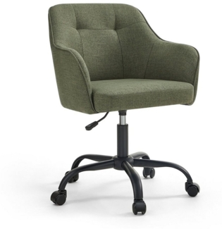 Songmics höhenverstellbarer Bürostuhl, bis 120 kg belastbar, Leinenimitat grün, 64x64 x (83-93) cm