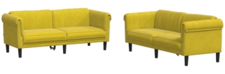 vidaXL 2-tlg. Sofagarnitur Gelb Samt 3209225