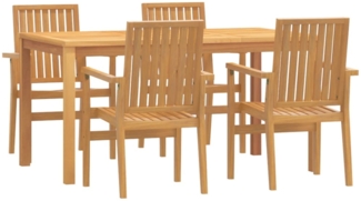 vidaXL 5-tlg. Garten-Essgruppe Massivholz Teak 3157915