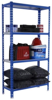 Simonrack Schwerlastregal, Lagerregal, 150 x 90 x 50 cm, Metallregal, Kellerregal, Biegestelle 180 kg, 4 Fachböden, Blau/Verzinkt - Simonclick