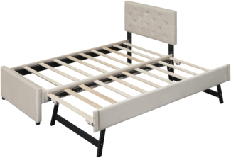 ComfortXL Kinderbett-O29111, Massivholz, Beige, 209x105x104cm