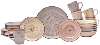 Kombiservice Geschirr-Set, Service Royal (24-tlg), für 6 Personen, Steingut, Pinselstrich-Dekor