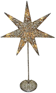 LED Weihnachtsstern Dekolampe, gold silber, Höhe 50 cm