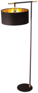 Elstead Balance Stehleuchte schwarz messing Lampenschirm schwarz E27