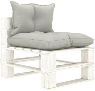 Garten-Paletten-Mittelsofa mit Taupe-Kissen Holz