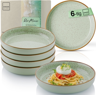 SÄNGER Pastaschalen Set Rio Minze - 6 teilig aus Steingut