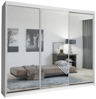 MOEBLO Kleiderschrank LUXI (Schwebetürenschrank 2,3-türig Schrank Garderobe Schiebtüren Schlafzimmer) (BxHxT):203/250x216x62cm