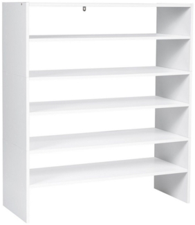 KOMFOTTEU Schuhregal, stapelbarer Schuhschrank mit 6 Ebenen