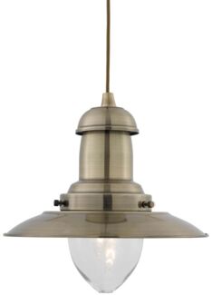 Pendelleuchte, Antik Messing, H 120 cm, FISHERMAN