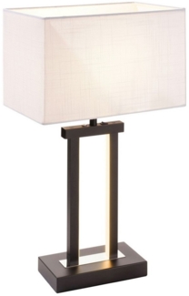 MONDO LED Tischleuchte DOMO, 3-flammig, H 55 cm, Schwarz, Weiß, Dimmfunktion, Memoryfunktion, LED fest integriert, ohne Leuchtmittel, Extra-Warmweiß, Metall, Lampenschirm aus Stoff