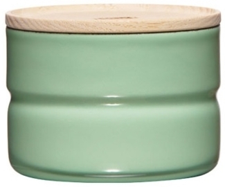 Riess Vorratsdose 230ml Emaille mit Holzdeckel slow green