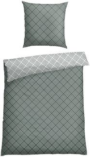 Schiesser 'Mabel' Wendebettwäsche 2 teilig, Baumwolle / Renforcé grün, 155 x 220 cm + 80 x 80 cm