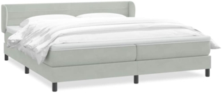 vidaXL Boxspringbett mit Matratzen Hellgrau 180x210 cm Samt 3317619