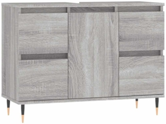 Badschrank, Badezimmerschrank Grau Sonoma 80 x 33 x 60 cm Holzwerkstoff