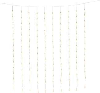 KONSTSMIDE LED-Lichtervorhang Weihnachtsdeko aussen, 140 warm weiße Dioden