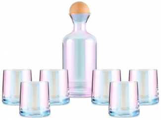 Karaca Glas Karaca Jules 7-teiliges Wasserset mit Perlmuttglanz