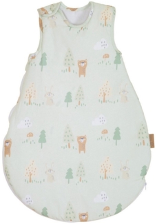 roba Babyschlafsack Woodland Buddies 70 cm - Schlafsack ganzjährig aus Baumwolle für Babys - Atmungsaktiv & hautfreundlich - Ohne Ärmel - Tier Motiv - Pastell Grün