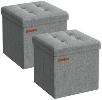 Songmics Sitzhocker faltbarer Hocker (2 St, 2-teiliges Set), mit Stauraum Fußhocker, Falthocker, Sitzwürfel 30 x 30 x 30 cm