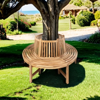 Rundbank 360° Gartenbank Teak massiv ø180 cm TIMO 76535232