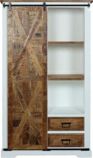 Garderobenschrank 110x190cm 'Country' Akazie weiß & braun