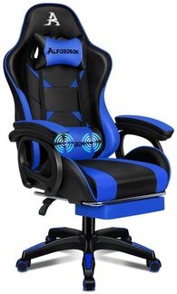 ALFORDSON Gaming-Stuhl mit Massage, verstellbar, PU-Leder
