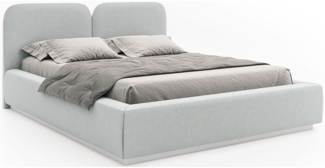 Selsey 'Comoves' Polsterbett 180x200 mit Veloursbezug und LED, Hellgrau