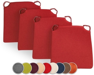 sunnypillow Stuhlkissen 4er Set Kissen Maße: 42 (vorne), 35 (hinten) x 40 x 5 cm