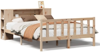 vidaXL Massivholzbett mit Regal ohne Matratze 120x190 cm Kiefernholz 3322078