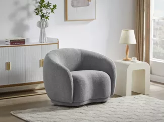 Vente-unique - BOVANA Sessel Stoff Grau - B 90 cm x H 70 cm x L 110 cm