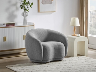 Vente-unique - Sessel - Bouclé-Stoff - Grau - BOVANA von Pascal Morabito