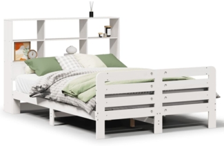 vidaXL Massivholzbett ohne Matratze Weiß 160x200 Kiefernholz 3309930