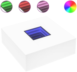Couchtisch, Sofatisch mit Infinity-LED Weiß 100x100x40 cm