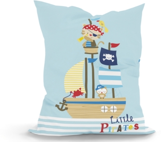Green Bean® Kinder Sitzsack Little Pirate 100x135 cm mit 270 Liter hochwertiger EPS Perlen Füllung und waschbarem Motiv Wechsel-Bezug aus 100% Baumwoll