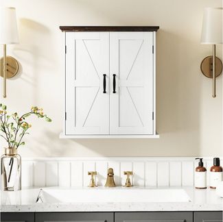 COSTWAY Hängeschrank Badezimmerschrank hängend mit verstellbaren Ablagen