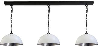 Pendelleuchte Larino 3-flammig Stahl Weiß-Blattsilber 130x30 cm