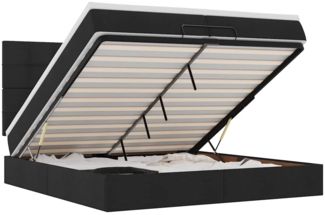 vidaXL Ottoman-Bett mit Matratzen & LEDs Schwarz 200x200 cm Stoff 3314033