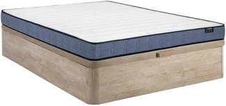 Vente-unique - Bett mit Bettkasten - 140 x 190 cm - Natur hell - Taschenfederkernmatratze - Höhe 19 cm - DAYNI von YSMÉE