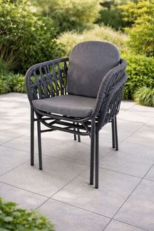 Destiny Gartensessel COMO (Set, 2-St), stapelbar, anthrazit meliert, Polster grau