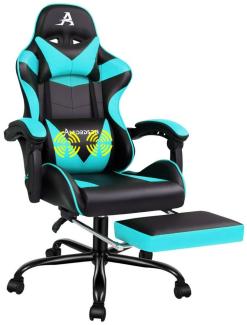 ALFORDSON Gaming-Stuhl Ergonomischer Racing Gaming-Bürostuhl, neigbar und höhenverstellbar, mit gepolsterter Fußstütze, 180 kg Tragkraft