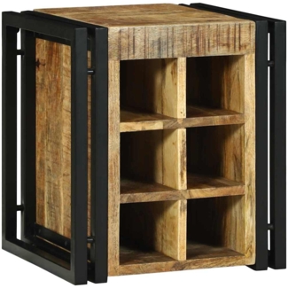 vidaXL Weinregal Braun und Schwarz 35 x 35 x 39 cm Massivholz Mango 4016754