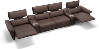 Sofanella 4-Sitzer Kinosofa ADRIA Leder Ledercouch in Braun S: 362 Breite x 101 Tiefe