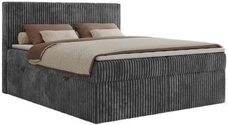 MKS MÖBEL Boxspringbett TILIANO (Packung, Set, Gepolstertes Kopfteil, Visco-Topper, Polsterbett, T30-Schaum), Doppelbett, Multipocket-Matratzen, Zwei Bettkästen, Cord Bett