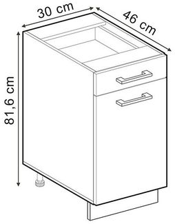 Apothekerschrank R-Line Edelgrau 30 cm ohne Arbeitsplatte Vicco