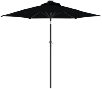 vidaXL Sonnenschirm mit LED und Stahlmast Schwarz 225x225x212 cm 4005072