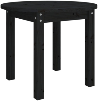 Couchtisch, Sofatisch Schwarz Ø 55x45 cm Massivholz Kiefer