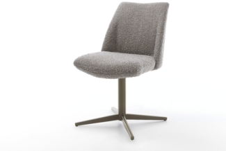 Drehstuhl Elso-Flex Bouclé Silbergrau Fußkreuz Effektfinish Titan 360° drehbar Taschenfederkern