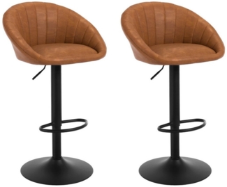 Woltu Barhocker (2 St), küchenhocker höhenverstellbar, Ergonomischer Stuhl, Kunstleder