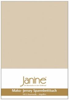 Janine Mako-Jersey Spannbetttuch Spannbettlaken 100% naturreine Baumwolle 90-100cm x 190-200cm 29 sand