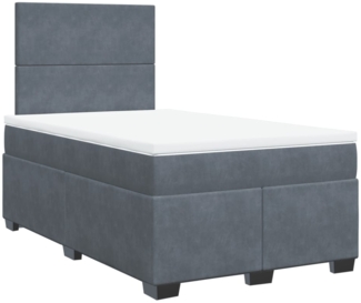 vidaXL Boxspringbett mit Matratze Dunkelgrau 120x190 cm Samt 3290853